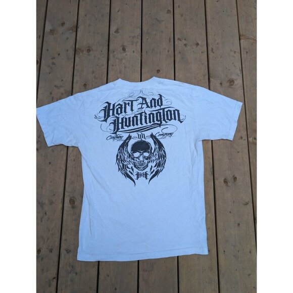 Vintage Hart & Huntington Skull Graphic T-Shirt – White, Size M - Picture 9 of 9